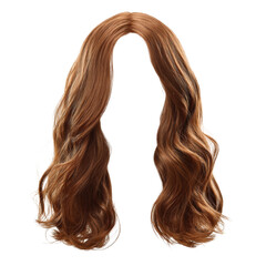 Luxurious Wavy Chestnut Brown Hair Wig on a white background.