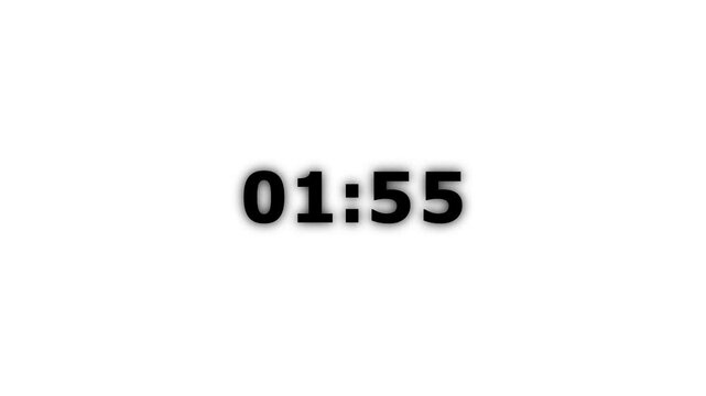 2 minute timer countdown animation.Countdown timer two minute animation from 120 to 0 countdown. Two minute countdown timer animation
