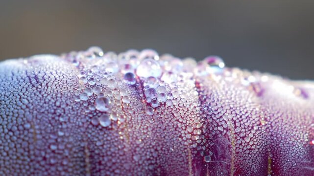 Delicate Droplets Adorn Pink Petal, Nature's Glistening Jewel Display