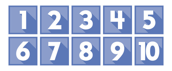 Vector Numbers from 1 to 10. Collection of number icons. Vector illustration