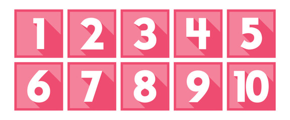 Vector Numbers from 1 to 10. Collection of number icons. Vector illustration