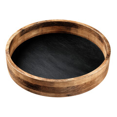 Fototapeta premium Stylish Wooden Serving Tray for Home Decor on a white background.