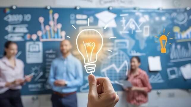 A team of entrepreneurs pitching their innovative product concept to investors or potential customers, showcasing its value and market potential.