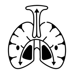 A sketchy style icon of diaphragm mechanics
