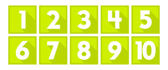 Vector Numbers from 1 to 10. Collection of number icons. Vector illustration