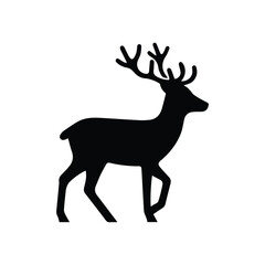 Obraz premium deer icon isolated silhouette on transparent background