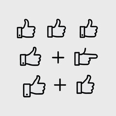 High resolution thumbs up icon for digital use