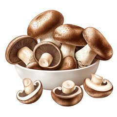 Fresh cremini mushrooms, whole and sliced, arranged in bowl, showcasing their rich brown color and unique textures. Perfect for culinary use, these mushrooms add depth to various dishes