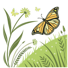 In the Heart of the Meadow Where the Butterflies Begin Their Dance