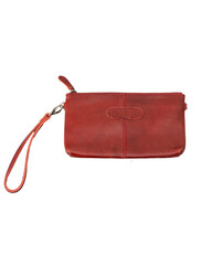 Beautiful brownish red leather handbag, isolated on white background. Perfect for leather product catalog design