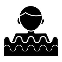 swimming boy solid icon
