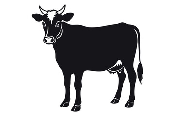 silhouette of a cow