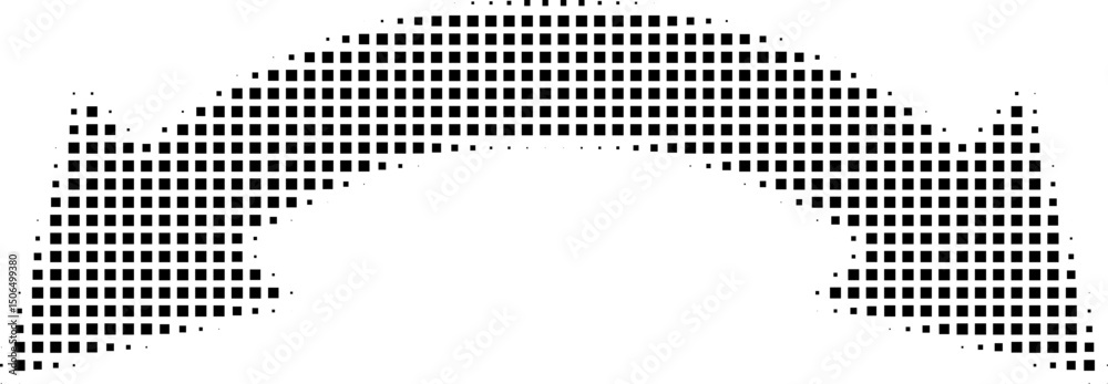 Wall mural abstract retro illustration of square halftone double sided arrow pointing left and right. black squ