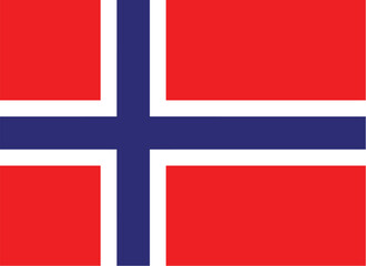 Obraz premium Nationall flag of Norway. Vector illustration 
