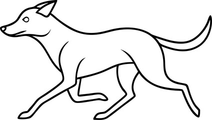 vector illustration of a ruining dog