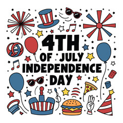 Obraz premium 4th of July Clipart Patriotic Icon Set 
