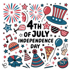 Obraz premium 4th of July Clipart Patriotic Icon Set 