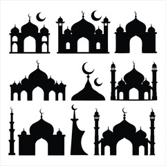 Taj Mahal vector illustration icon design of Indian landmark architecture silhouette