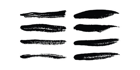 Collection of vector paint bold brush strokes, hand drawn thick grunge lines and rectangle shapes modern grunge	 background brush