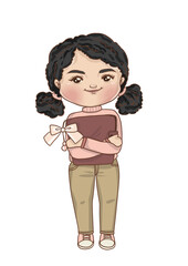chibi girl with planner 