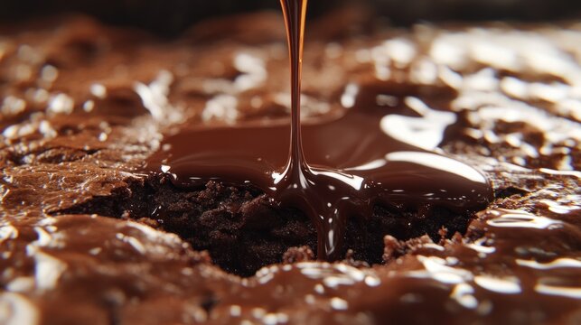 Dripping chocolate dessert