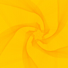 Dynamic abstract line art yellow spiral star pattern with geometric symmetry. Perfect for modern design, geometric art, futuristic design. Abstract star shape minimal illustration.
