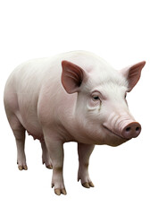 Fototapeta premium Isolated Pink Pig Portrait On Transparent Background Stock Illustration