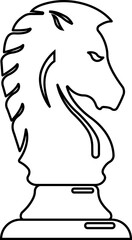 Chess icon in line. isolated on transparent background