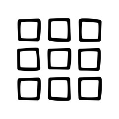 Grid menu doodle vector icon