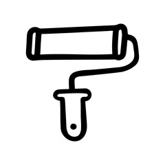 Fototapeta premium Paint roller doodle vector icon
