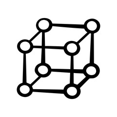 Cube doodle vector icon