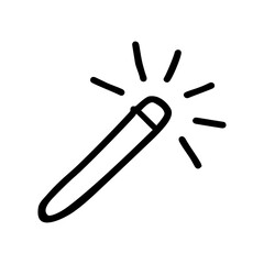 Magic wand doodle vector icon