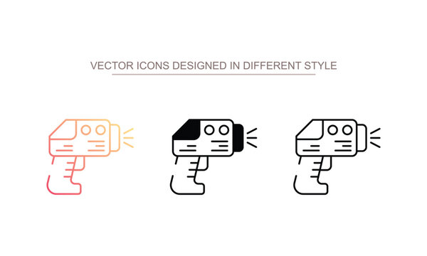 Thermogun icon design with white background stock illustration