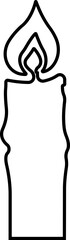 Candle icon in line style. isolated on transparent background