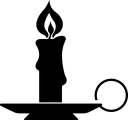 Candle icon in flat style. isolated on transparent background
