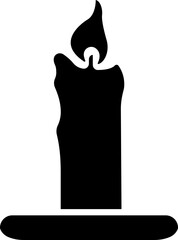 Candle icon in flat style. isolated on transparent background
