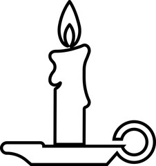 Candle icon in line style. isolated on transparent background