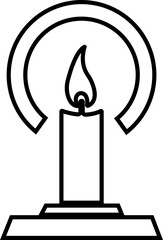 Candle icon in line style. isolated on transparent background