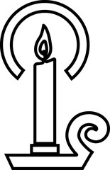 Candle icon in line style. isolated on transparent background