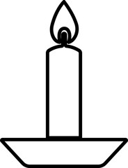 Candle icon in line style. isolated on transparent background