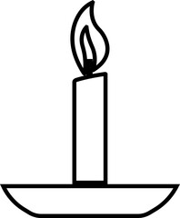 Candle icon in line style. isolated on transparent background