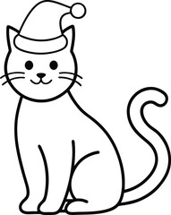christmas cat with hat (2).eps