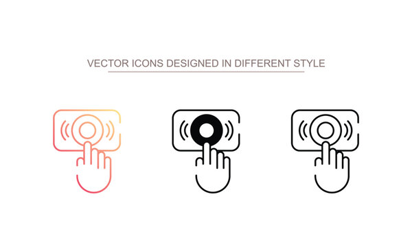 Touch sensor icon design with white background stock illustration
