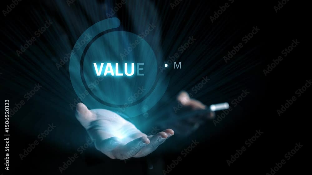 Poster business person leverages valuable erp systems, maximizing value and operational efficiency. focused