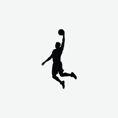 Basketball Player Silhouette Vectors – Dynamic Sports Poses on Clean White Background for Design & Print