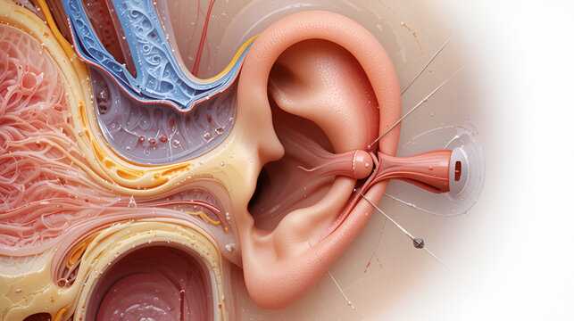 inner ear vestibular system, equilibrium, cross-section of ampulla
