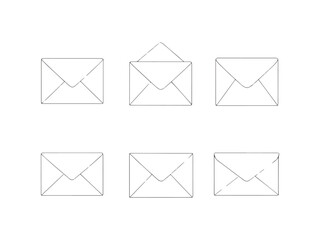 Courier bike carrying envelope line art sketch