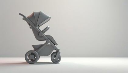 Modern geometric stroller silhouettes, minimalist grey & white design, simple, sophisticated, design