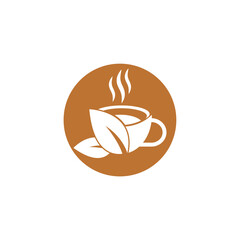 A steaming hot coffee cup with a heart design, perfect for a cafe drink icon or breakfast symbol