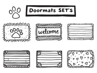 Obraz premium doormat line art elegant outline floor mat graphic